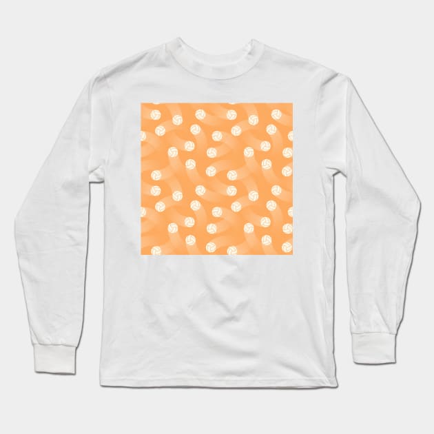 Volleyball balls on orange background Long Sleeve T-Shirt by marufemia